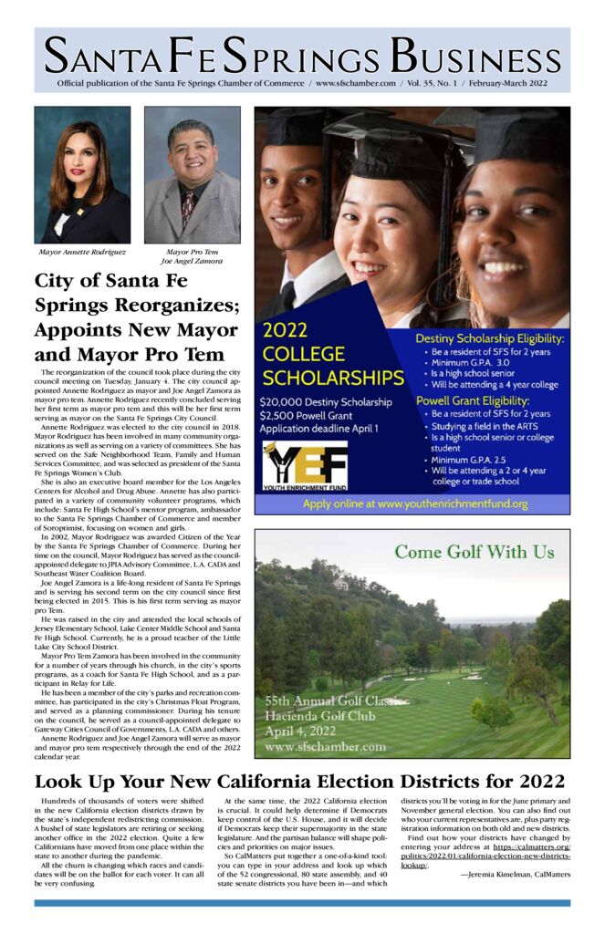 thumbnail of February – March 2022 – Santa Fe Springs Chamber Newspaper