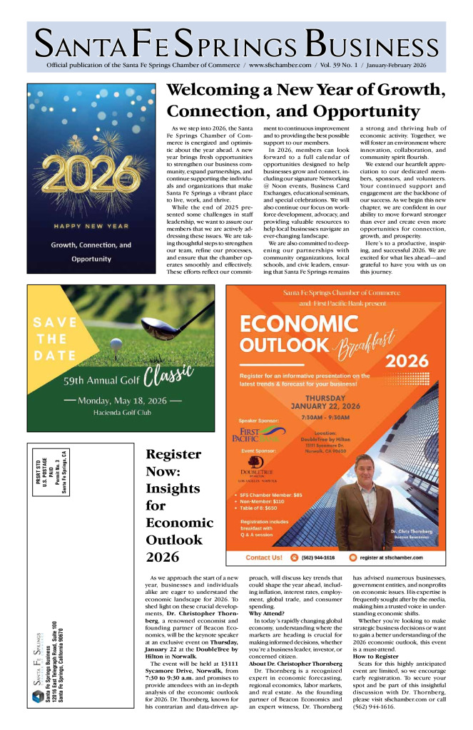 thumbnail of January – February 2026 Santa Fe Springs Chamber Newspaper