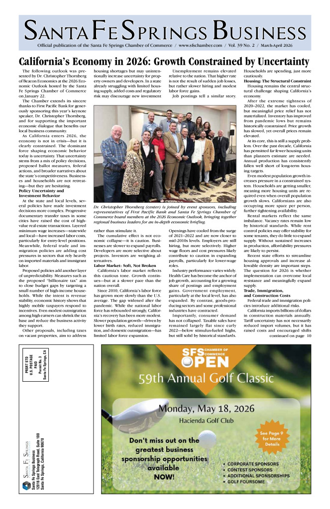 thumbnail of March-April 2026 Santa Fe Springs Chamber Newspaper