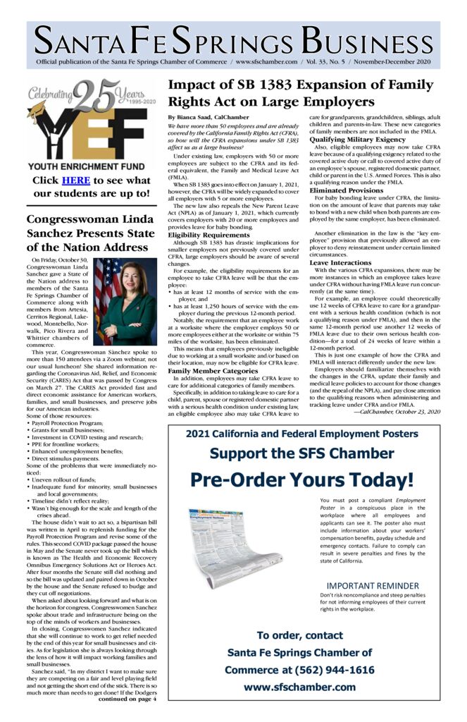 thumbnail of November-December 2020 – Santa Fe Springs Newspaper