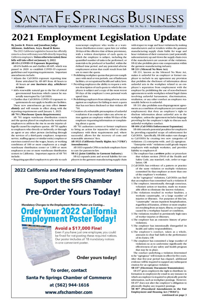 thumbnail of November – December 2021 – Santa Fe Springs Chamber Newspaper
