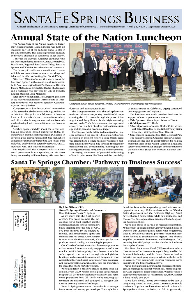 thumbnail of September-October 2025 Santa Fe Springs Chamber Newspaper